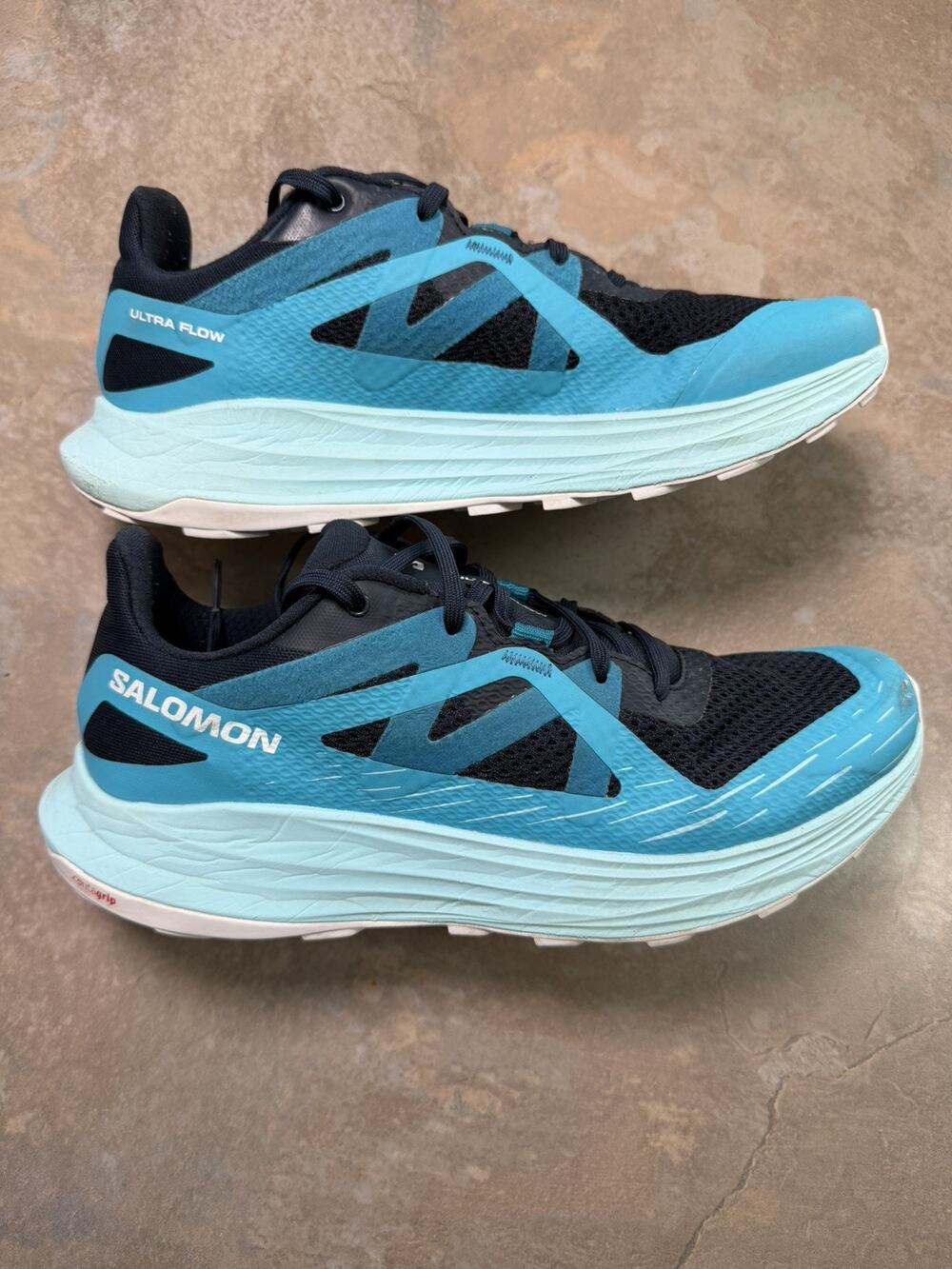 Salomon Ultra Flow Trail Running Shoes Teal Navy Blue Men's 8.5 Athletic Shoes
